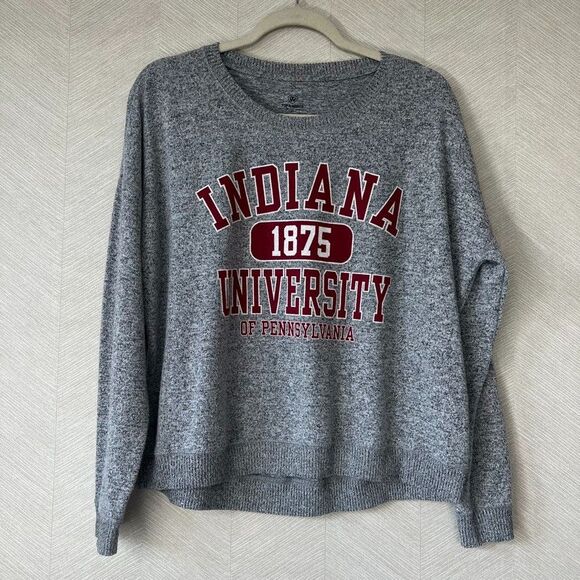 Top Of The World Gray Indiana University Crewneck Knit Blouse Top Womens Size M - Picture 4 of 10